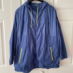 Blue Columbia Wind Breaker, Lime green details, Women’s 2X